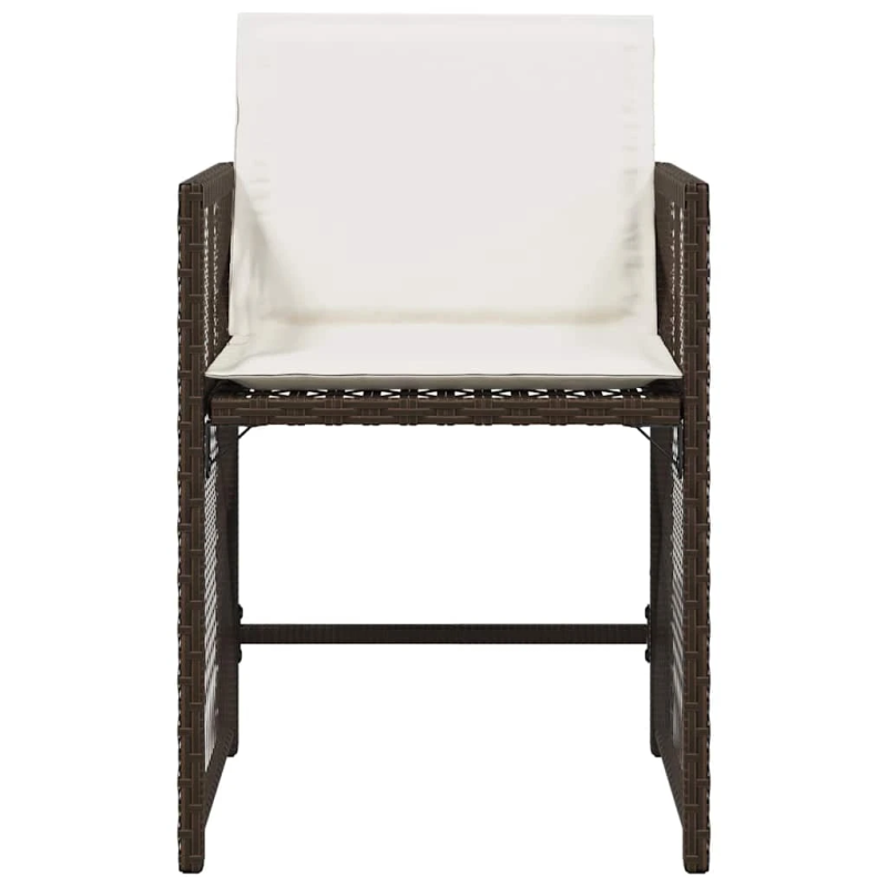 vidaXL dārza krēsli, 4 gab., ar matračiem, PE rotangpalma, brūni