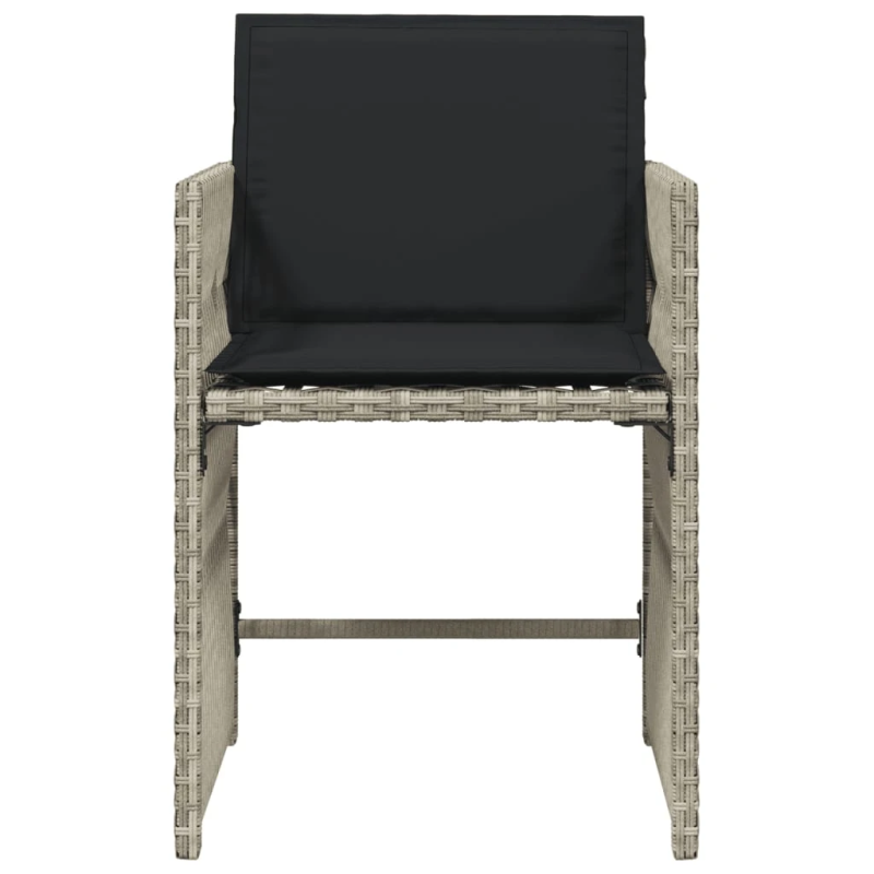 vidaXL dārza krēsli ar matračiem, 4 gab., gaiši pelēka PE rotangpalma