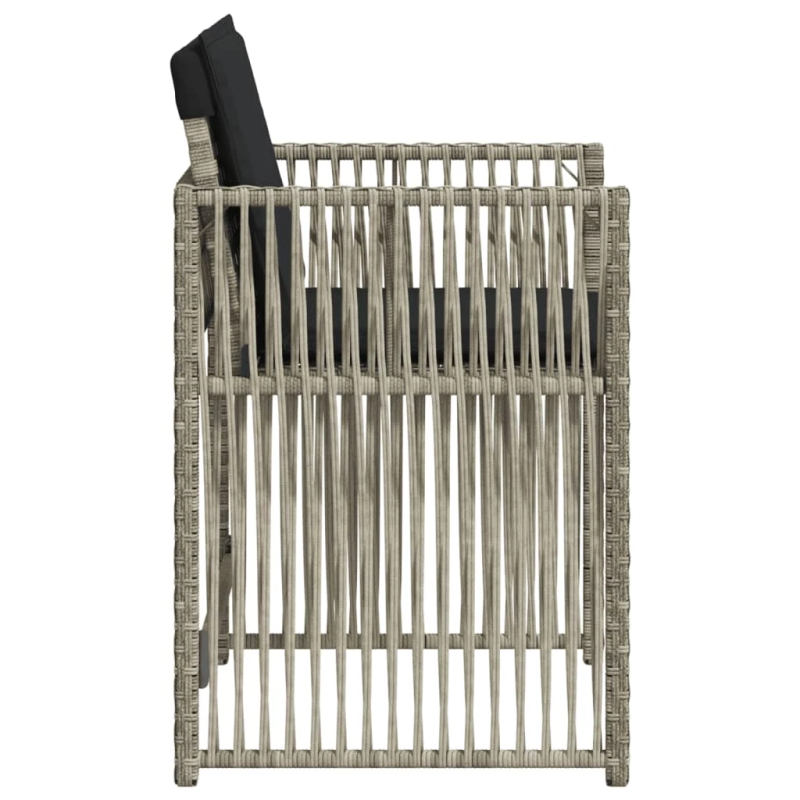 vidaXL dārza krēsli ar matračiem, 4 gab., gaiši pelēka PE rotangpalma