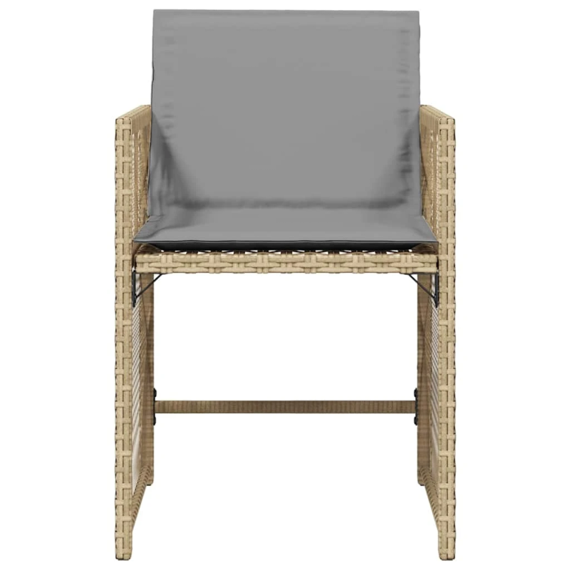 vidaXL dārza krēsli ar matračiem, 4 gab., bēša polietilēna rotangpalma