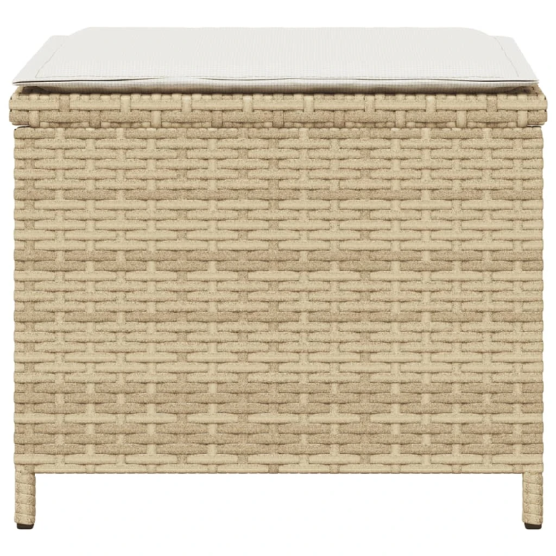 vidaXL dārza soli ar matračiem, 4 gab., bēši, 41x41x36 cm, PE