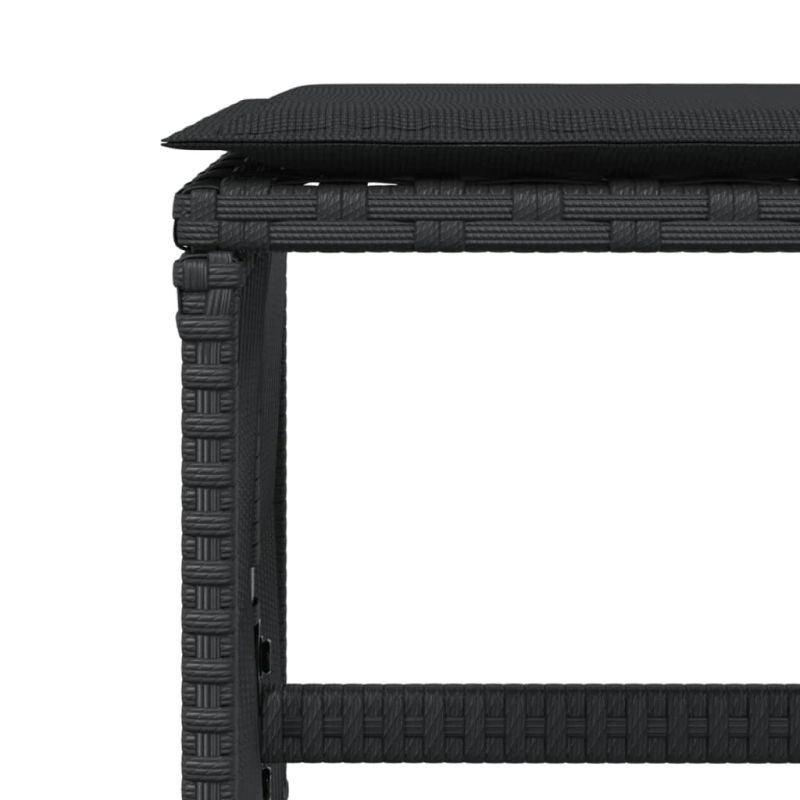 vidaXL dārza soli ar matračiem, 4 gab., melni, 41x41x36 cm, PE