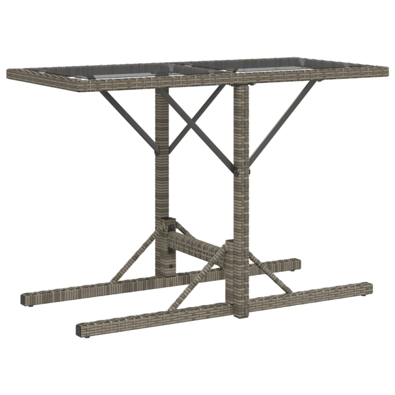 vidaXL 3-daļīgs bistro mēbeļu komplekts, matrači,pelēka PE rotangpalma