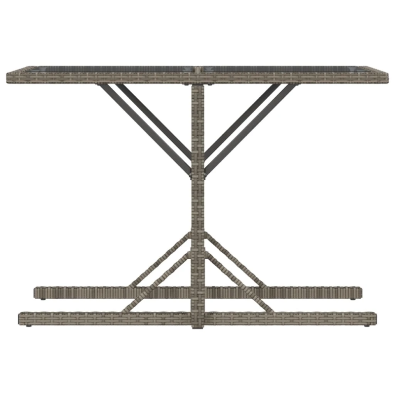 vidaXL 3-daļīgs bistro mēbeļu komplekts, matrači,pelēka PE rotangpalma