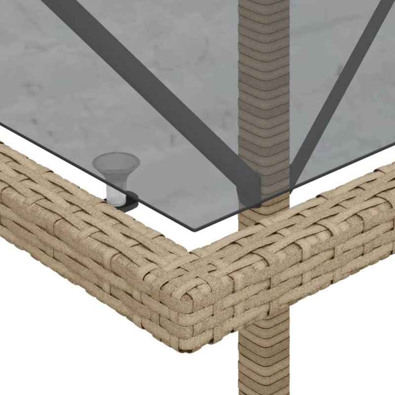 vidaXL 3-daļīgs bistro mēbeļu komplekts, matrači, bēša PE rotangpalma