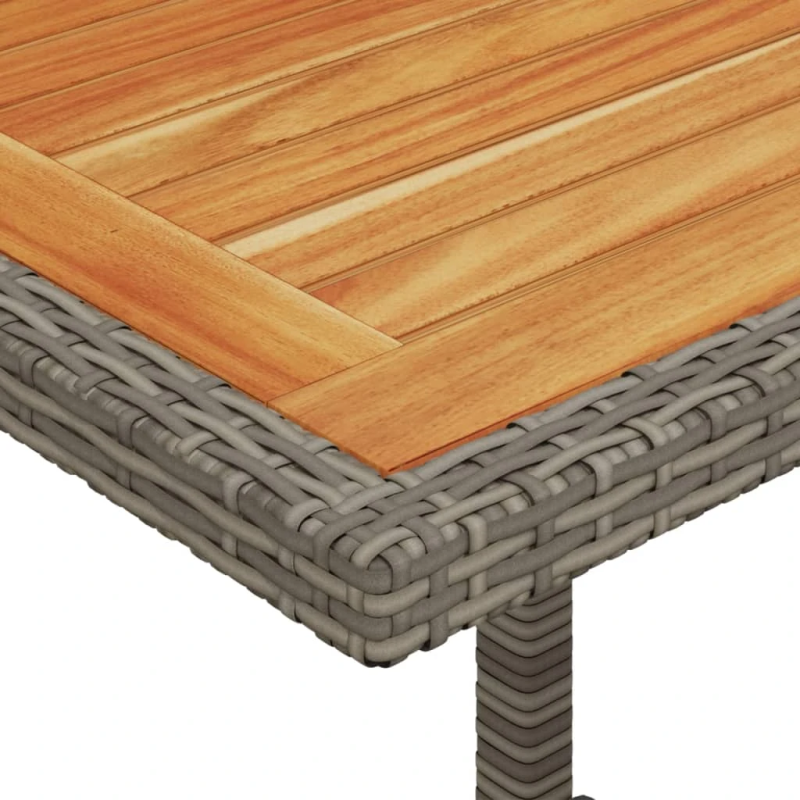 vidaXL 3-daļīgs bistro mēbeļu komplekts, matrači,pelēka PE rotangpalma