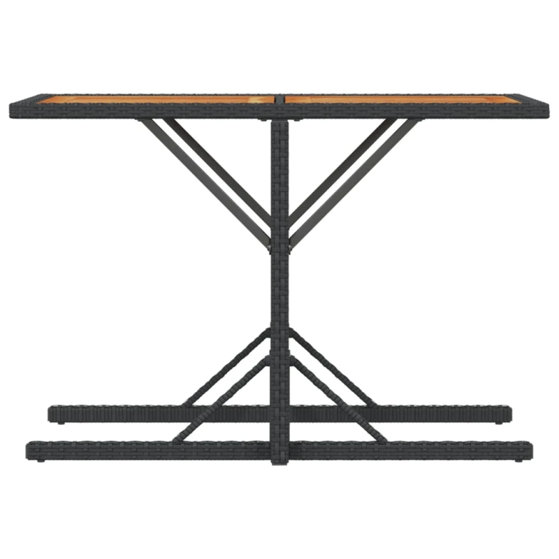 vidaXL 3-daļīgs bistro mēbeļu komplekts, matrači, melna PE rotangpalma