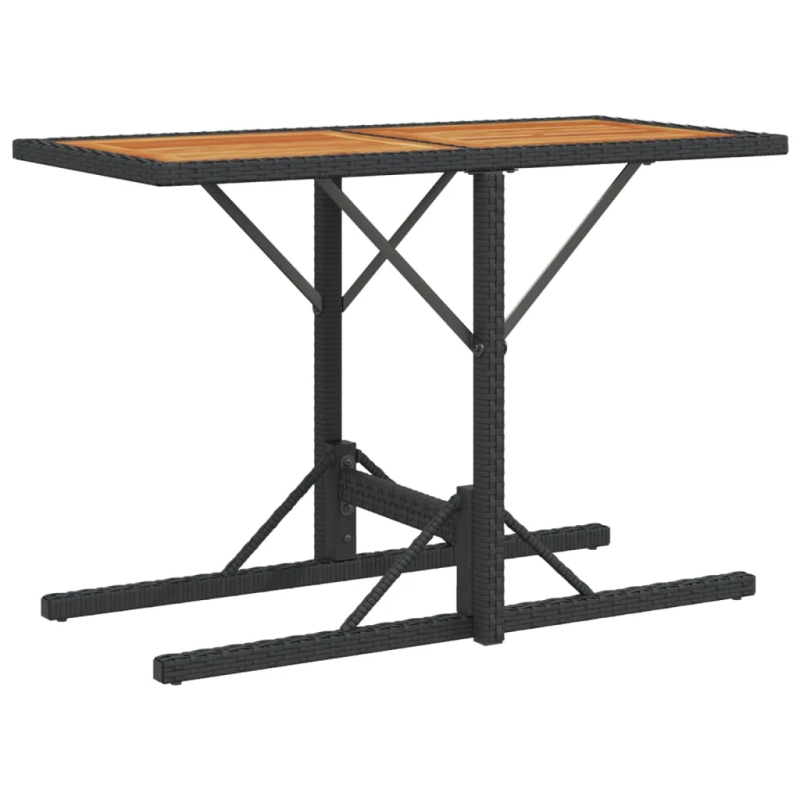 vidaXL 3-daļīgs bistro mēbeļu komplekts, matrači, melna PE rotangpalma