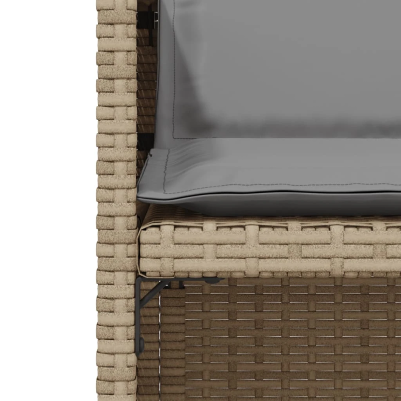 vidaXL 3-daļīgs bistro mēbeļu komplekts, matrači, bēša PE rotangpalma