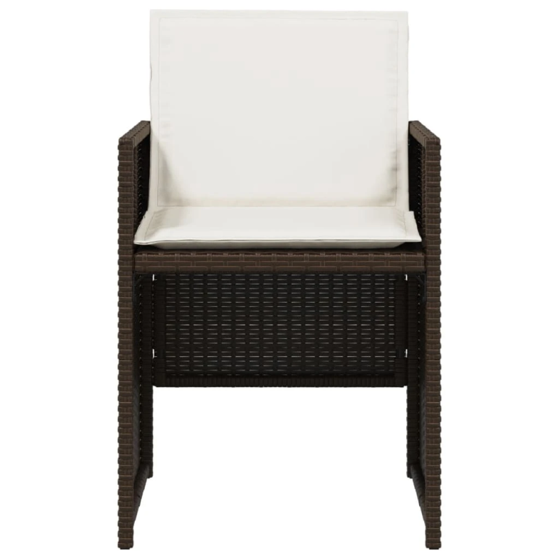 vidaXL 5-daļīgs dārza mēbeļu komplekts ar matračiem, PE rotangpalma