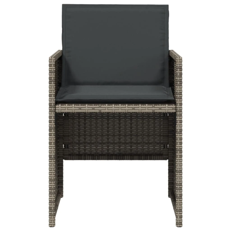 vidaXL 5-daļīgs dārza mēbeļu komplekts, matrači, pelēka PE rotangpalma