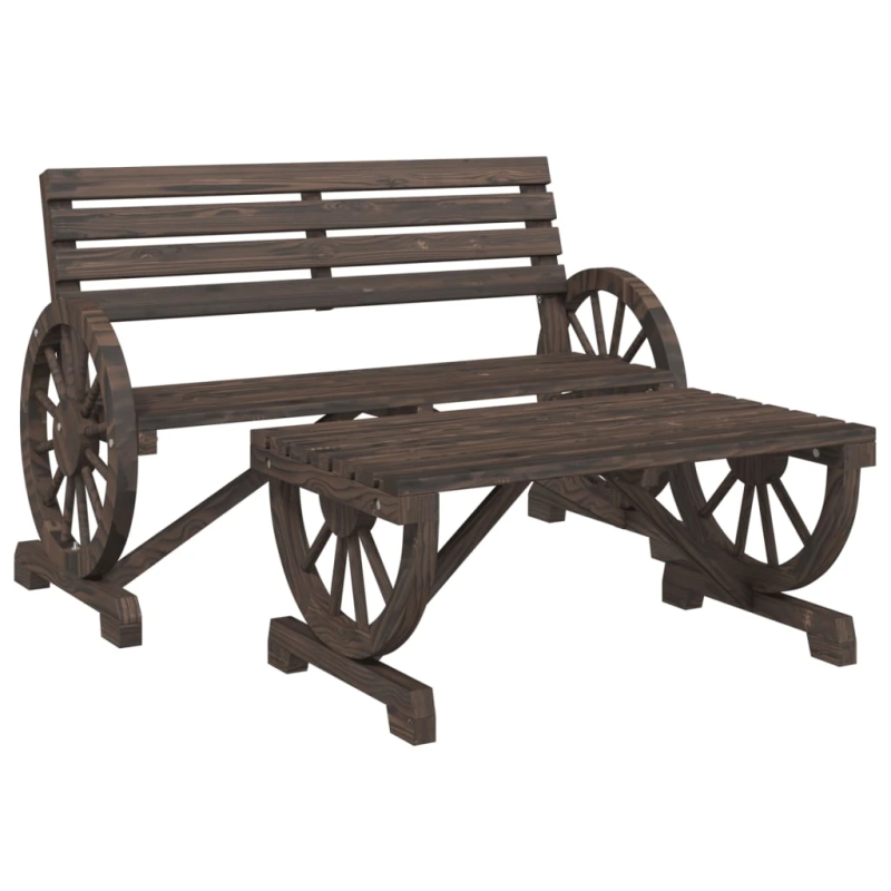 vidaXL 2-daļīgs dārza atpūtas mēbeļu komplekts, egles masīvkoks