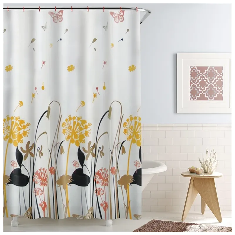 Dušas aizkars Thema Lux SSYP4, balta krās.-daudzkrāsaina, 180 cm x 180 cm