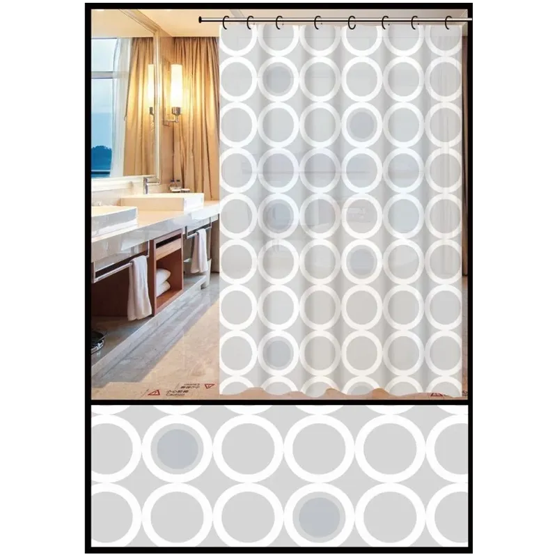 Dušas aizkars Thema Lux ZHY057-1, balta krās.-pelēka krās., 180 cm x 180 cm