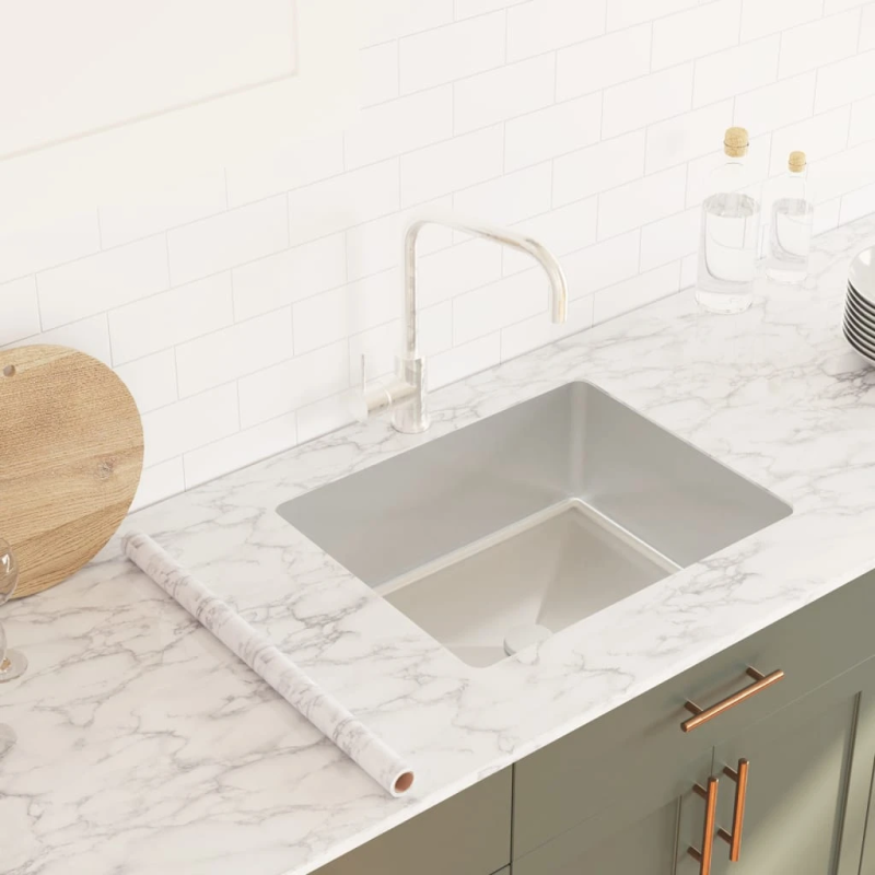 vidaXL mēbeļu līmplēve, pašlīmējoša, marmora balta, 90x500 cm, PVC