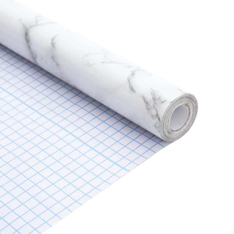 vidaXL mēbeļu līmplēve, pašlīmējoša, marmora balta, 90x500 cm, PVC