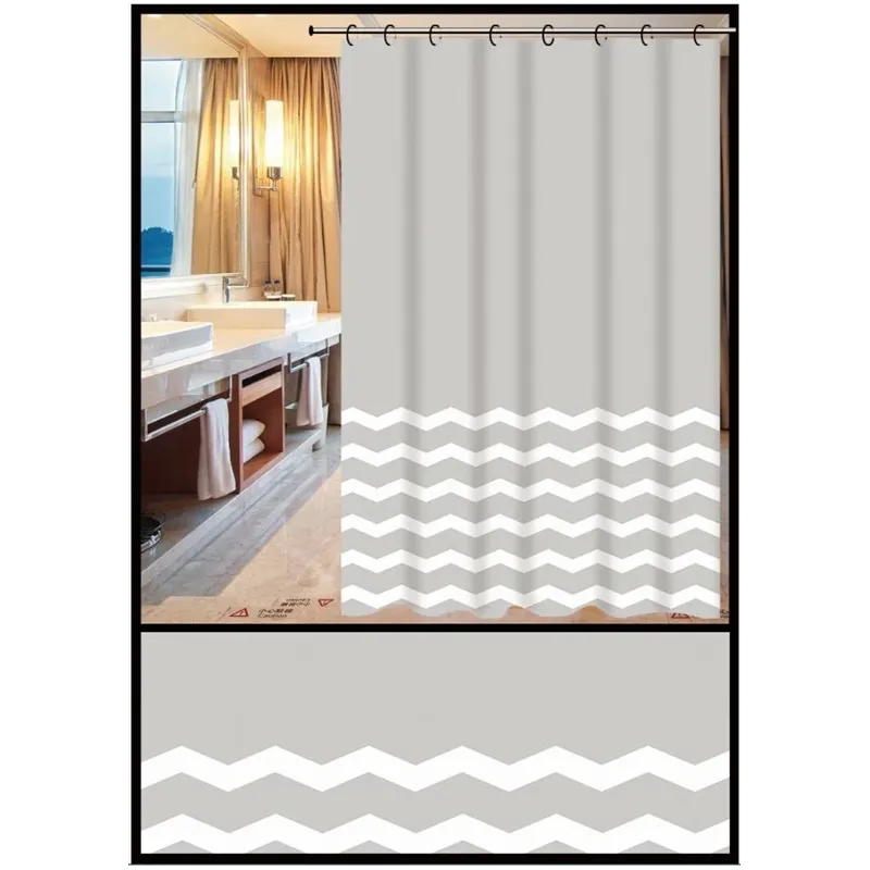 Dušas aizkars Thema Lux ZHY049-1, balta krās.-pelēka krās., 180 cm x 180 cm