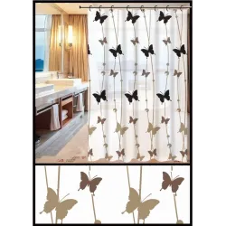 Душевая занавеска Thema Lux ZHY055-2, коричневый цв.-белый цв.-черный цв., 180 см x 180 см