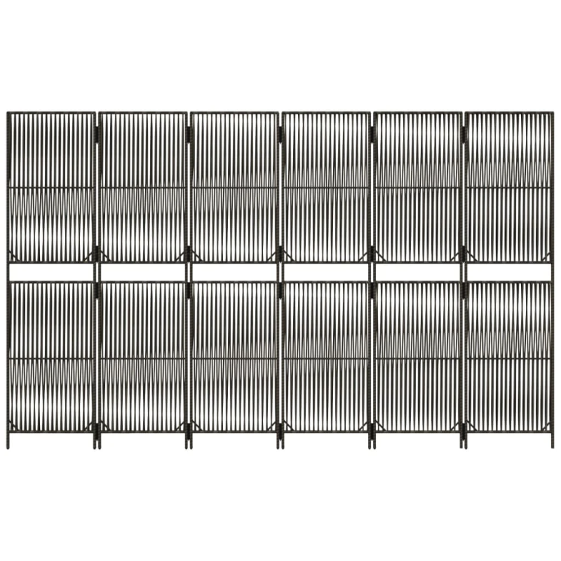 vidaXL istabas sadalītājs, 6 paneļi, pelēka polirotangpalma