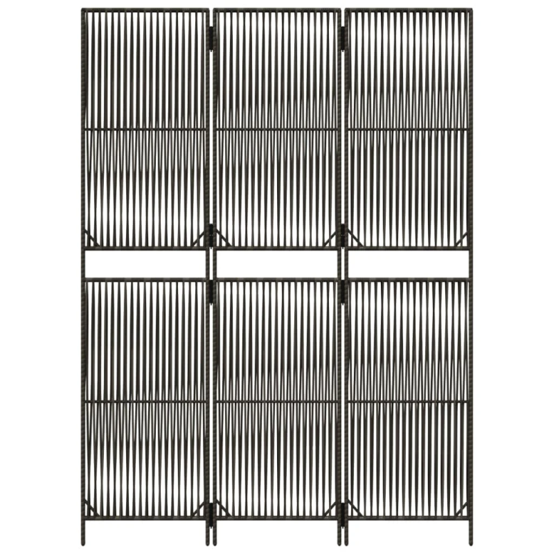 vidaXL istabas sadalītājs, 3 paneļi, pelēka polirotangpalma