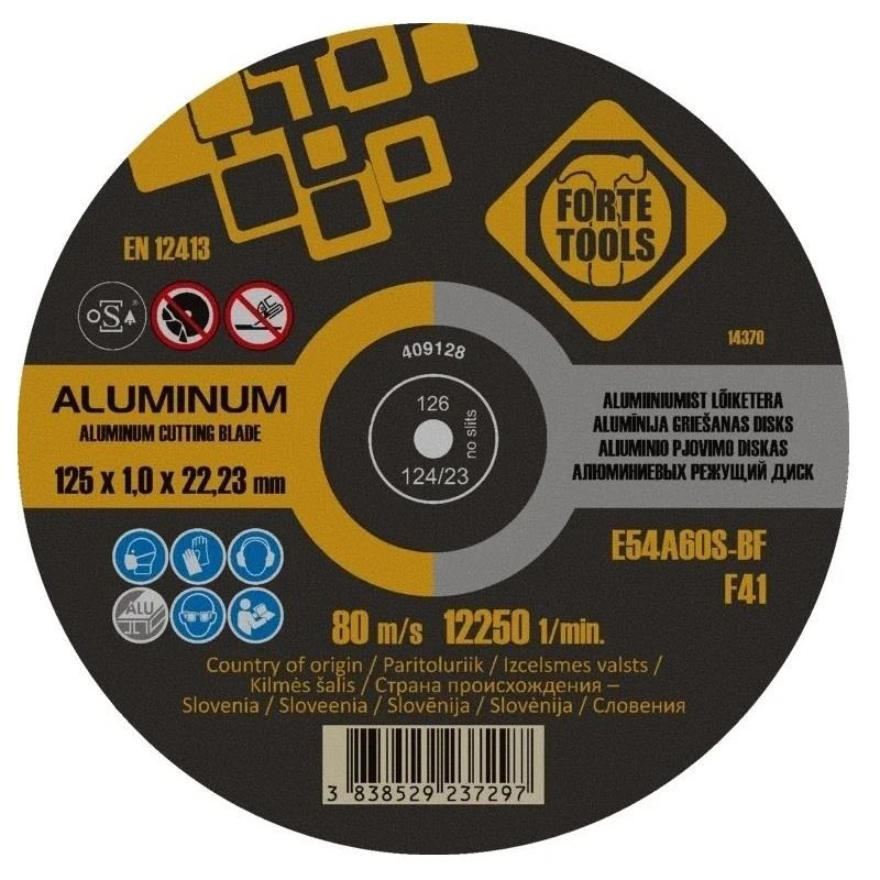 Alumīnija griešanas disks FORTE TOOLS 125X1X22 mm