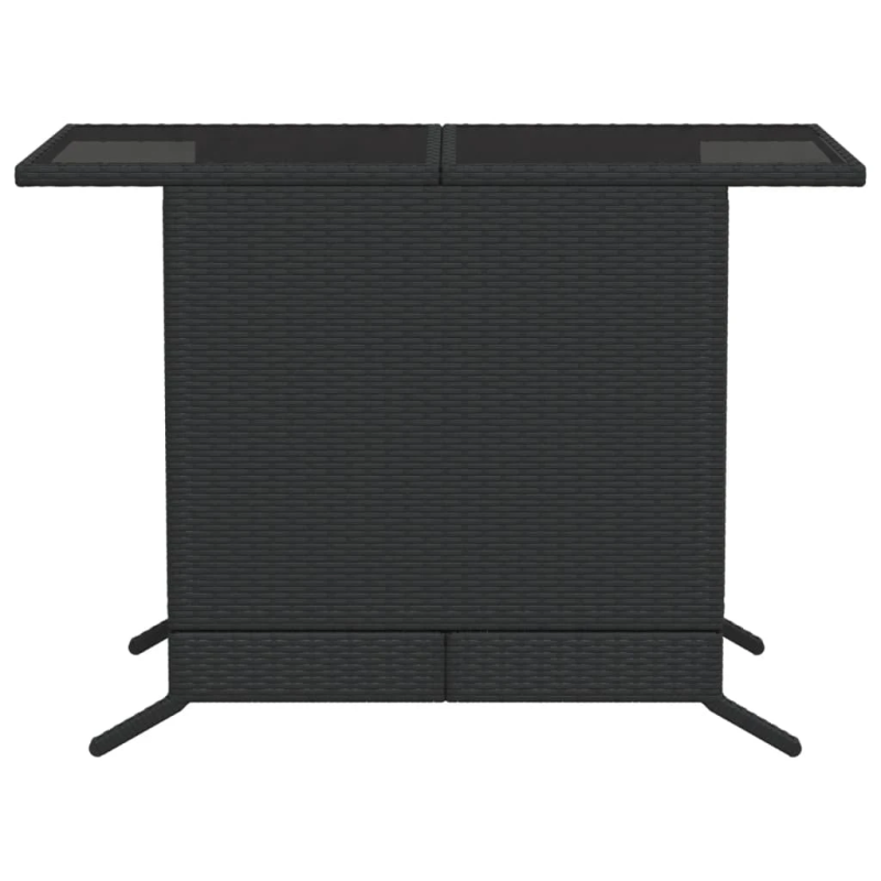 vidaXL 3-daļīgs bistro mēbeļu komplekts, matrači, melna PE rotangpalma