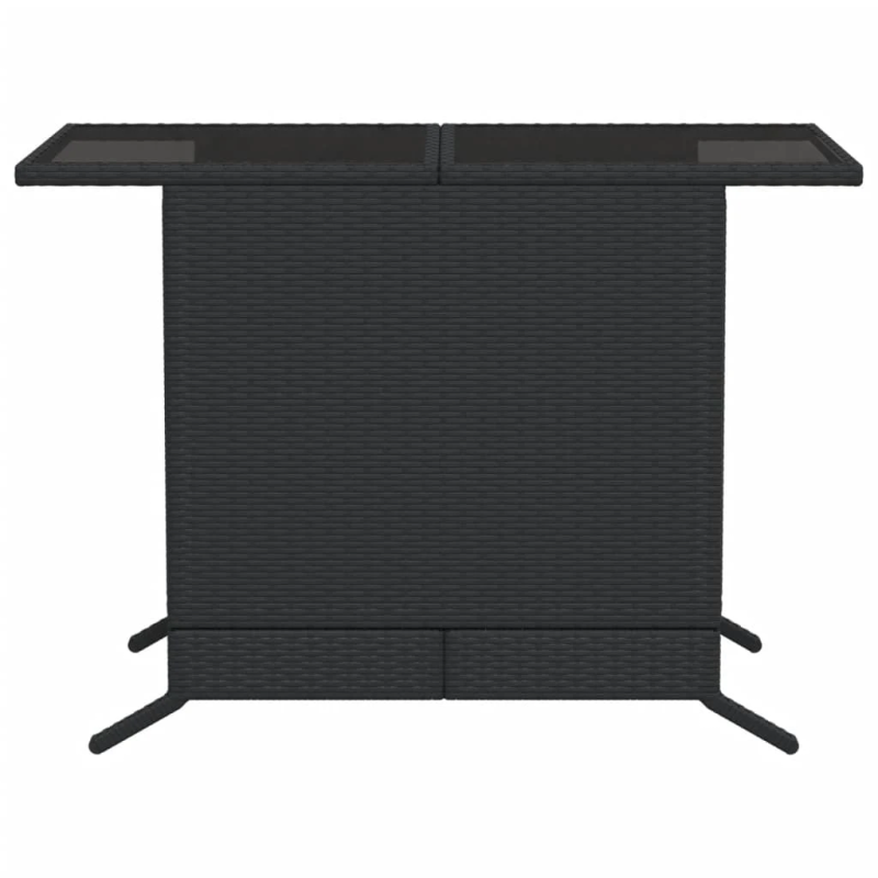 vidaXL 3-daļīgs bistro mēbeļu komplekts, matrači, melna PE rotangpalma