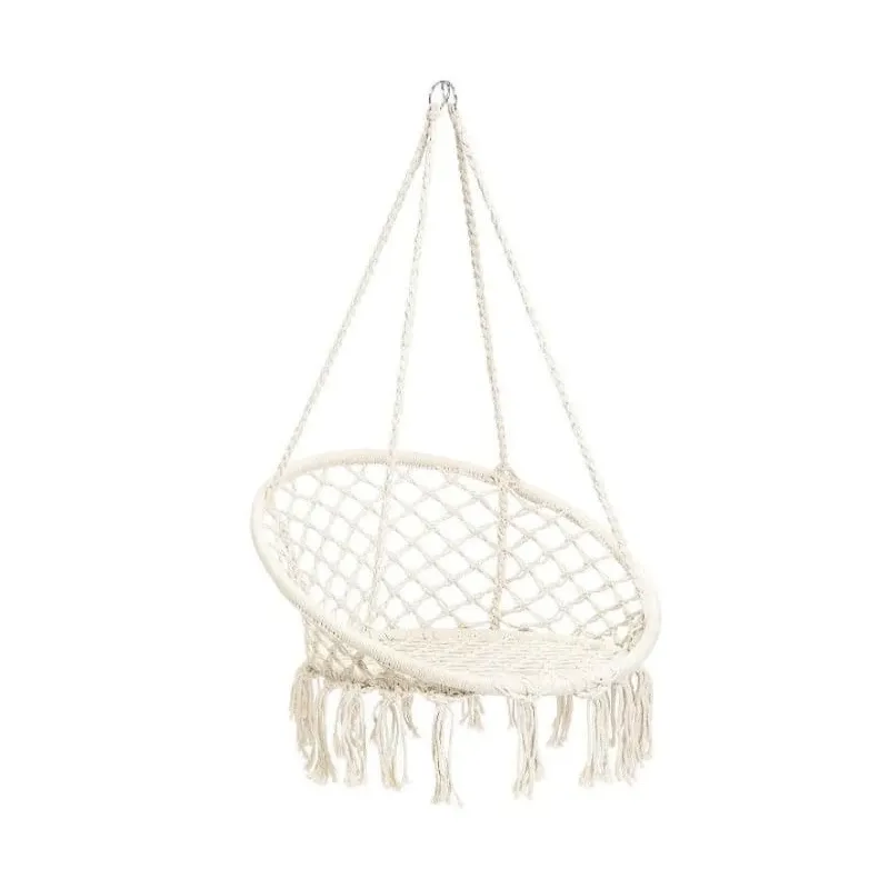 Sēdošs šūpuļtīkls Domoletti Boho, balta krās.