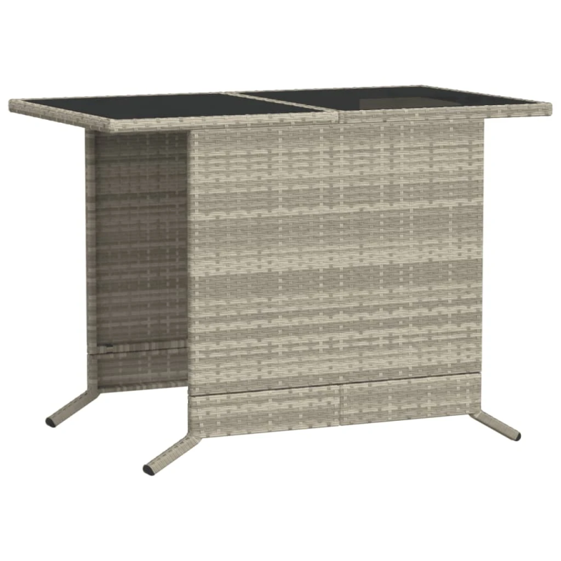 vidaXL 3-daļīgs bistro mēbeļu komplekts, matrači,pelēka PE rotangpalma