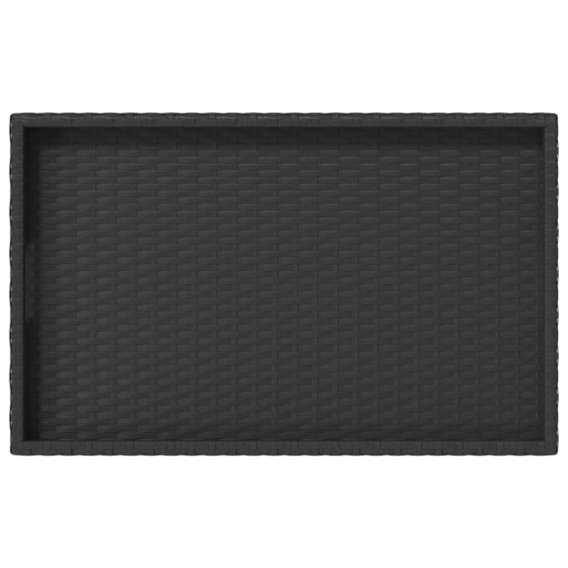 vidaXL saliekams galds, melns, 65x40x75 cm, PE rotangpalma