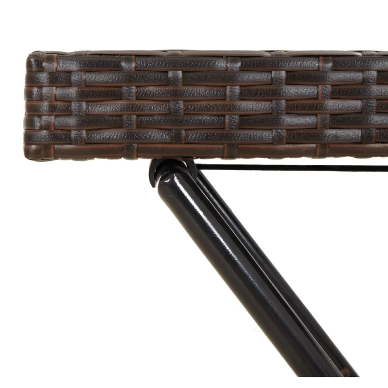 vidaXL saliekams galds, brūns, 65x40x75 cm, PE rotangpalma