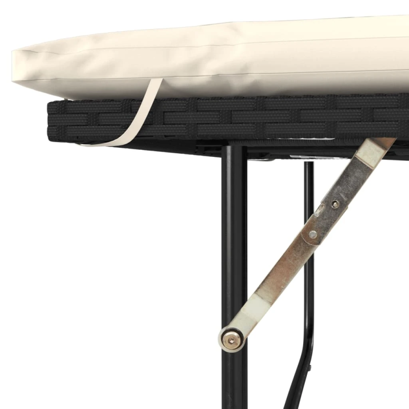 vidaXL divvietīgs dārza dīvāns ar matračiem, melna PE rotangpalma