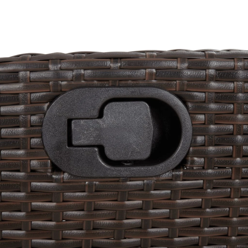 vidaXL atgāžams dārza krēsls ar matračiem, brūna PE rotangpalma