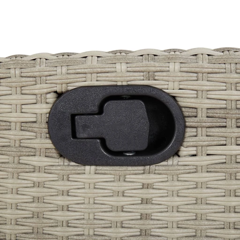 vidaXL atgāžams dārza krēsls ar matračiem, gaiši pelēka PE rotangpalma