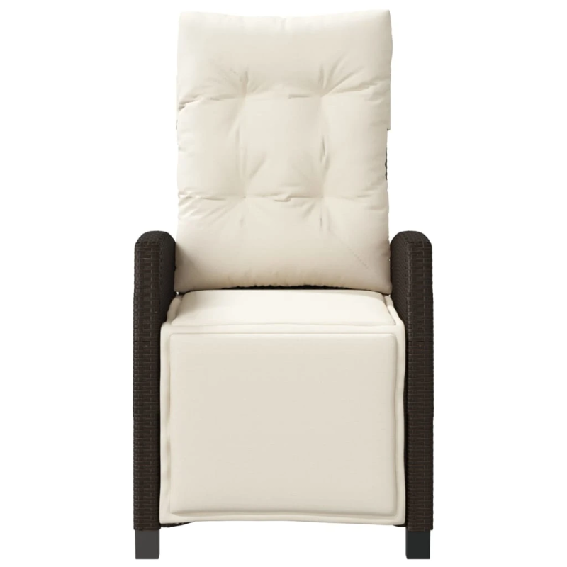 vidaXL dārza krēsli ar kāju balstu, 2 gab., brūna PE rotangpalma