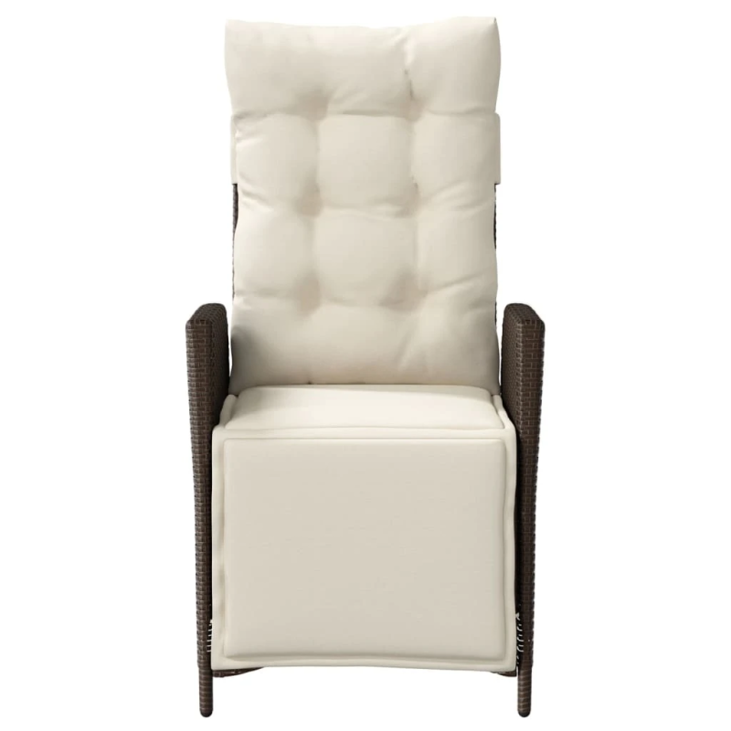 vidaXL dārza krēsli ar kāju balstu, 2 gab., brūna PE rotangpalma