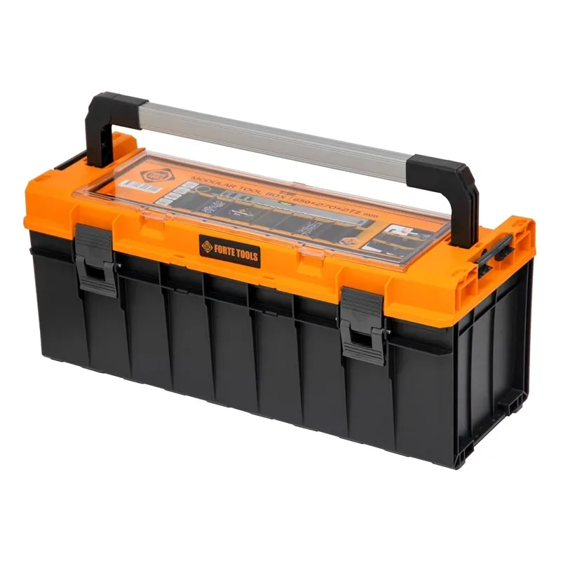 Instrumentu kaste Forte Tools SKRQPRO700POMLT002, 65 cm x 27.2 cm x 27 cm, melna krās.-dzeltena krās.