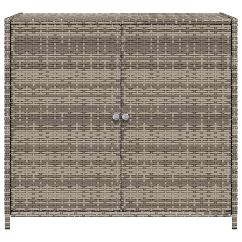 vidaXL dārza skapis, pelēks, 83x45x76 cm, PE rotangpalma