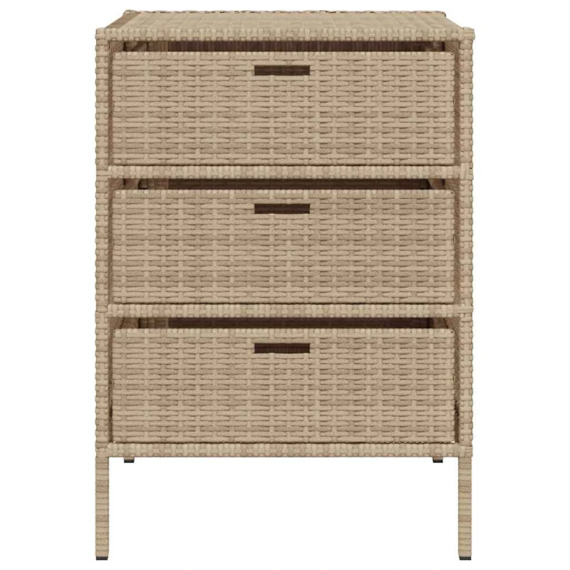 vidaXL dārza skapis, bēšs, 55x59x80 cm, PE rotangpalma