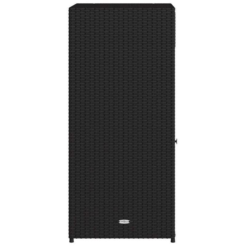 vidaXL dārza skapis, melns, 55x55x111 cm, PE rotangpalma