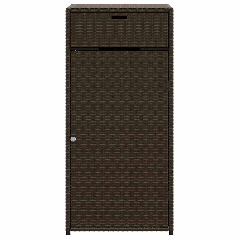 vidaXL dārza skapis, brūns, 55x55x111 cm, PE rotangpalma