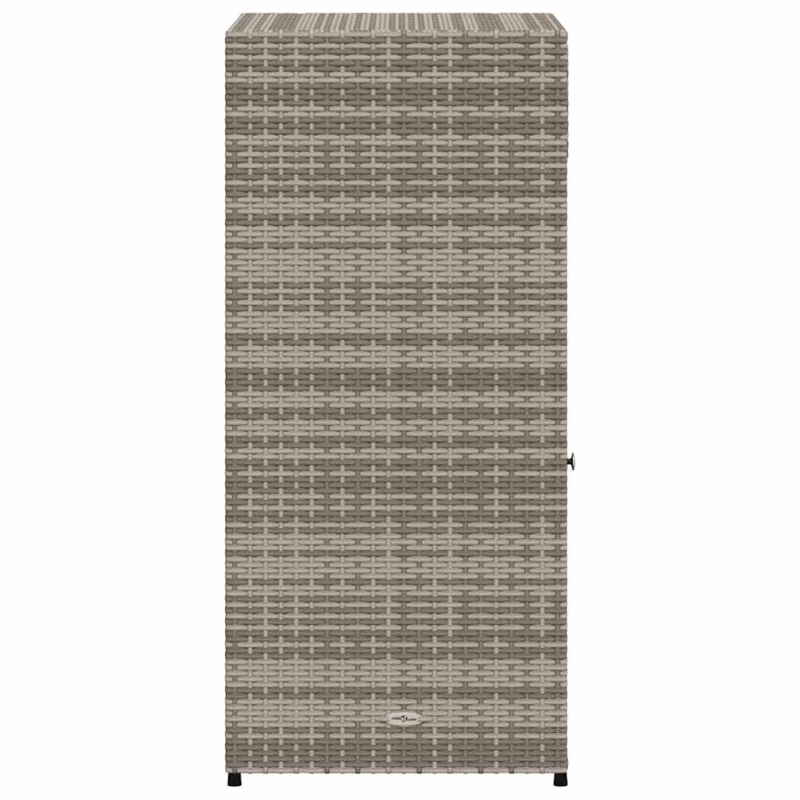 vidaXL dārza skapis, pelēks, 55x55x111 cm, PE rotangpalma