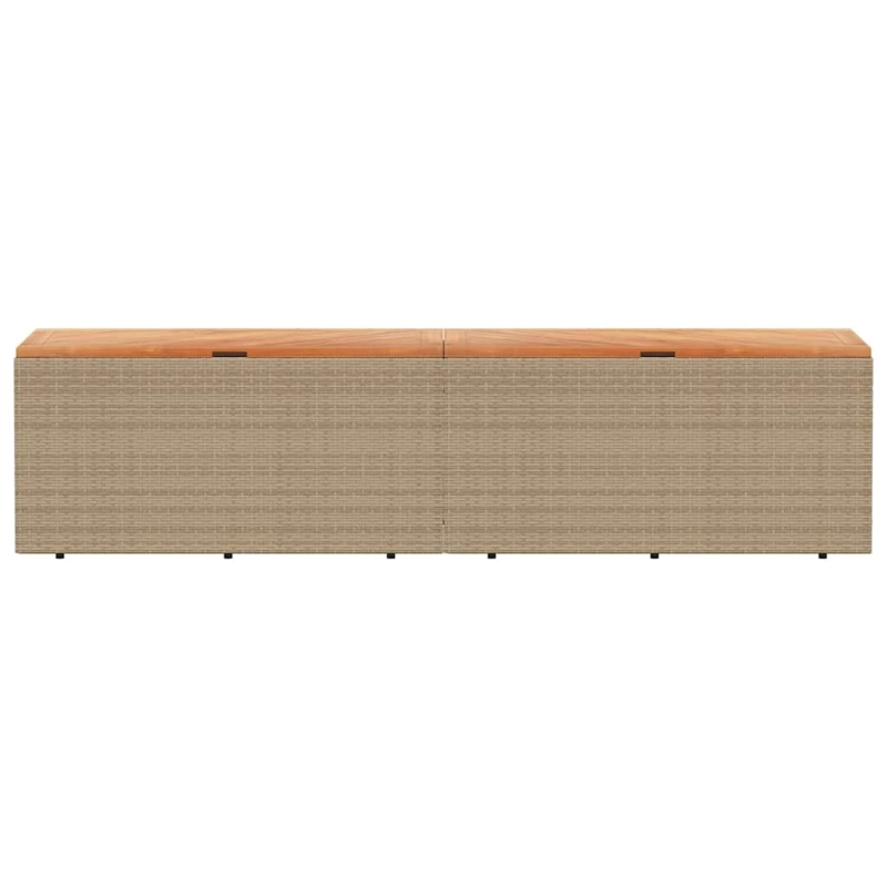 vidaXL dārza uzglabāšanas kaste, bēša, 220x50x54 cm, PE rotangpalma