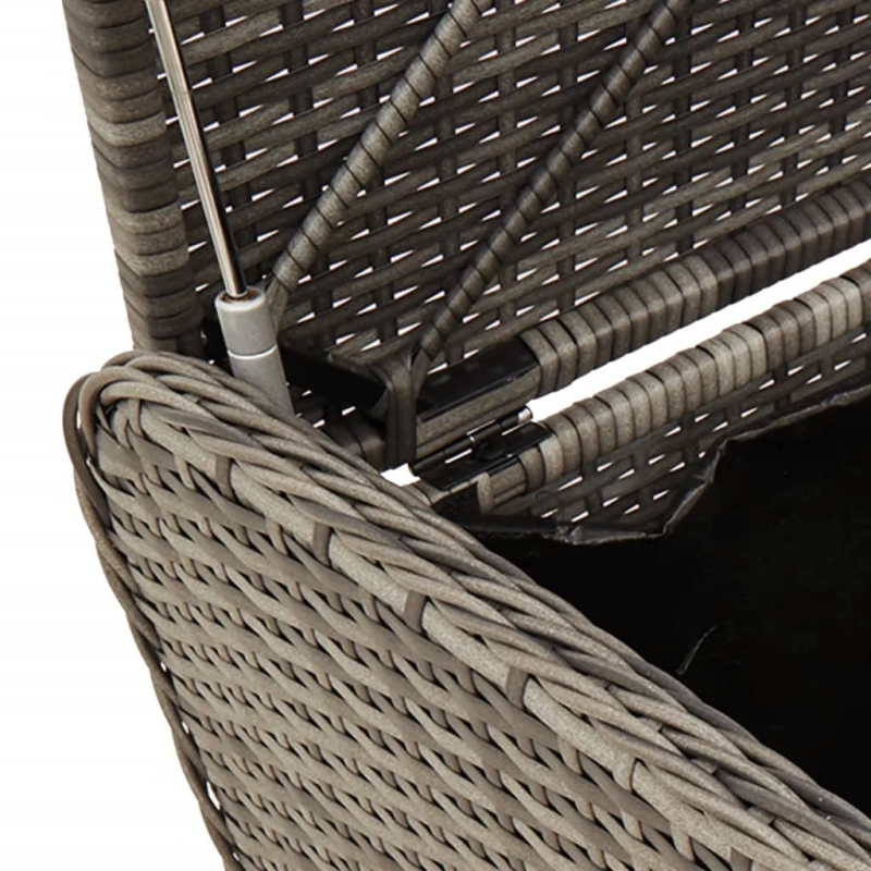 vidaXL sols-mantu kaste ar matraci, 80x51x52 cm, pelēka PE rotangpalma