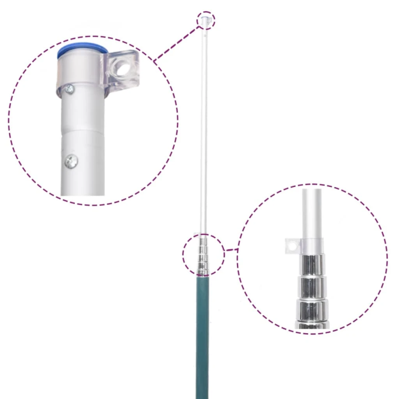 vidaXL Ukrainas karogs un masts, 5,5 m, alumīnijs