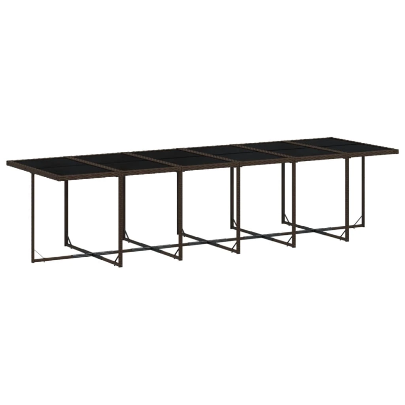 vidaXL 13-daļīgs dārza mēbeļu komplekts, matrači, brūna PE rotangpalma