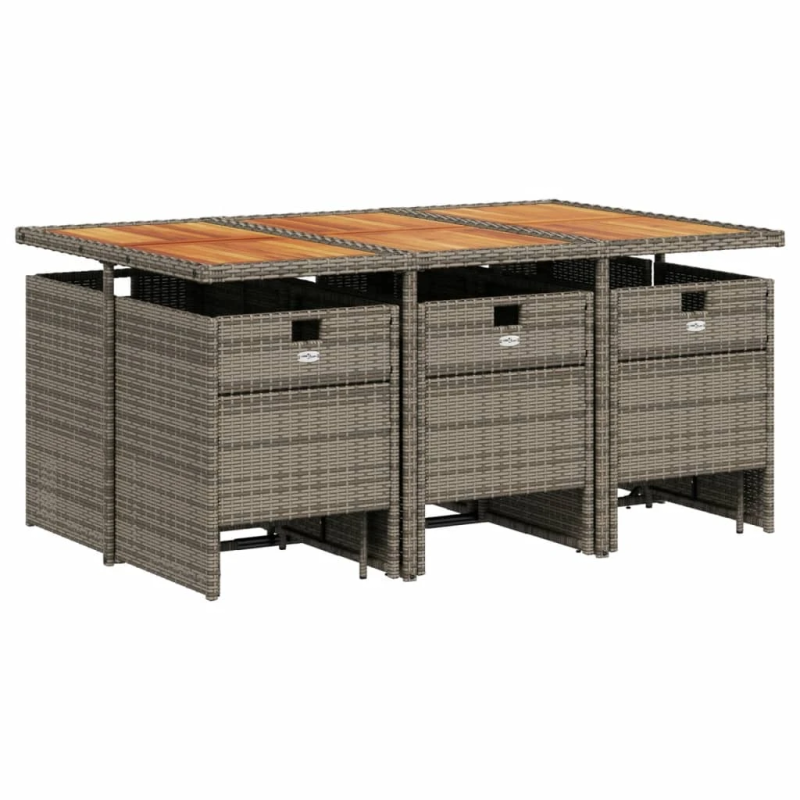 vidaXL 11-daļīgs dārza mēbeļu komplekts ar matračiem, PE rotangpalma