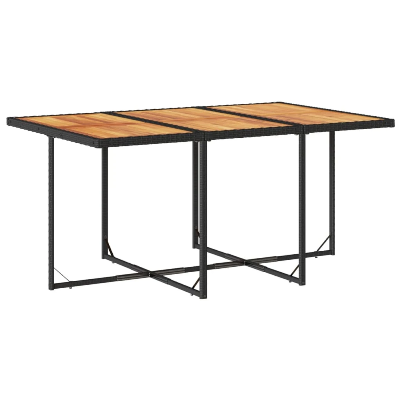 vidaXL 11-daļīgs dārza mēbeļu komplekts, matrači, melna PE rotangpalma