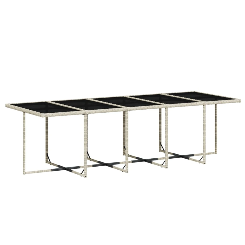 vidaXL 15-daļīgs dārza mēbeļu komplekts ar matračiem, gaiši pelēka PE