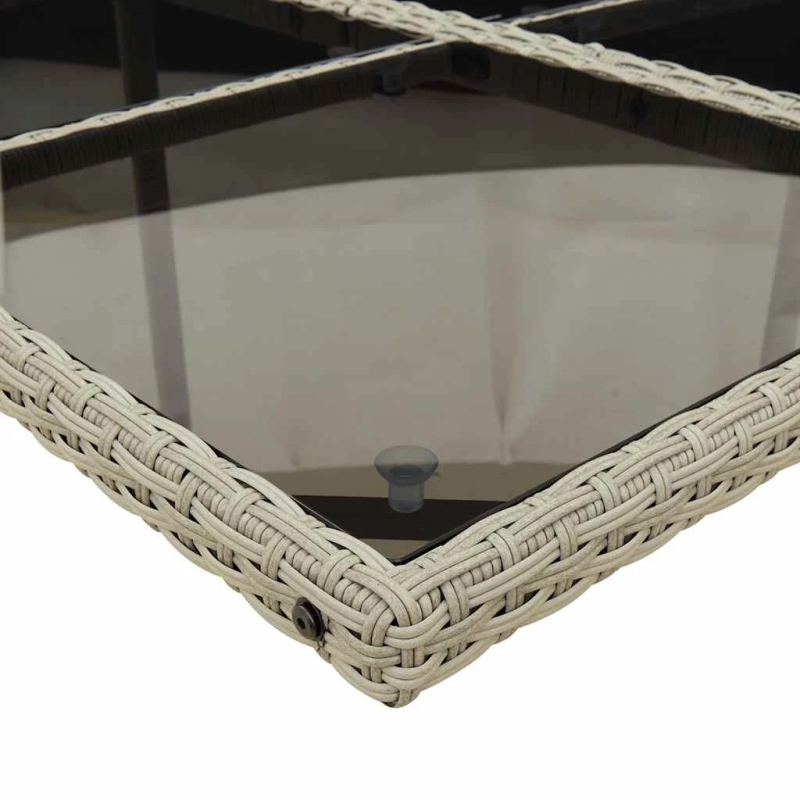 vidaXL 9-daļīgs dārza mēbeļu komplekts, matrači,gaiši pelēka PE pinums